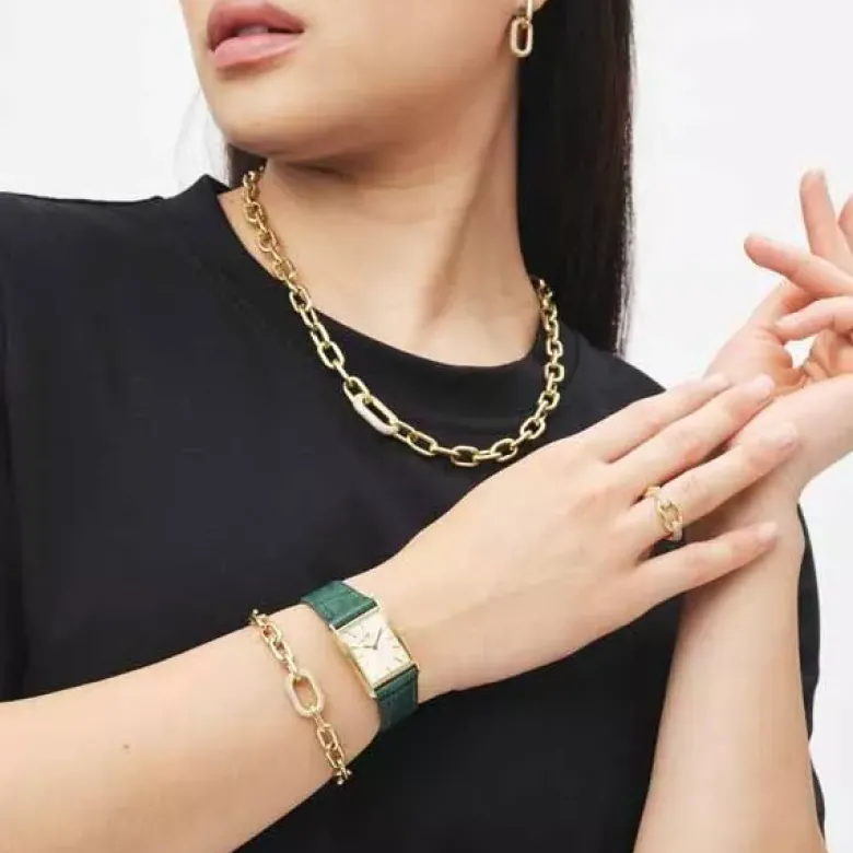 Daniel Wellington Crystal Link teräskaulakoru DW00400589