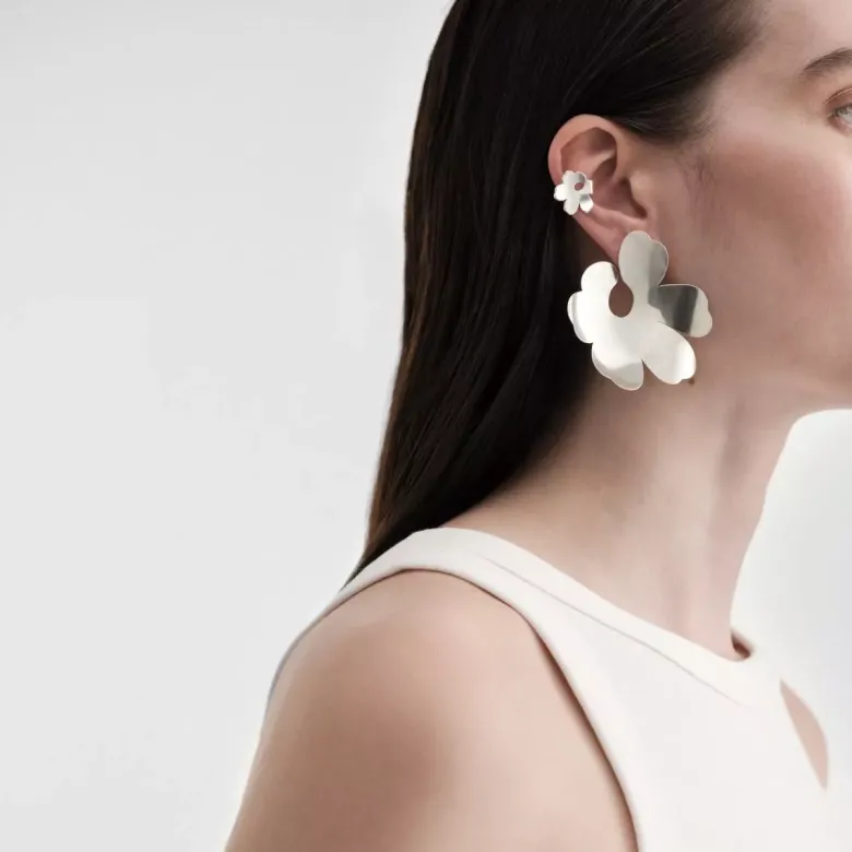 Kalevala x Marimekko Unikko ear cuff hopeakorvakoru 261001202