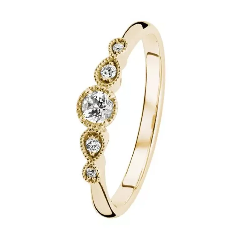 Kohinoor Clara timanttisormus keltakulta 033-269T-03 KK
