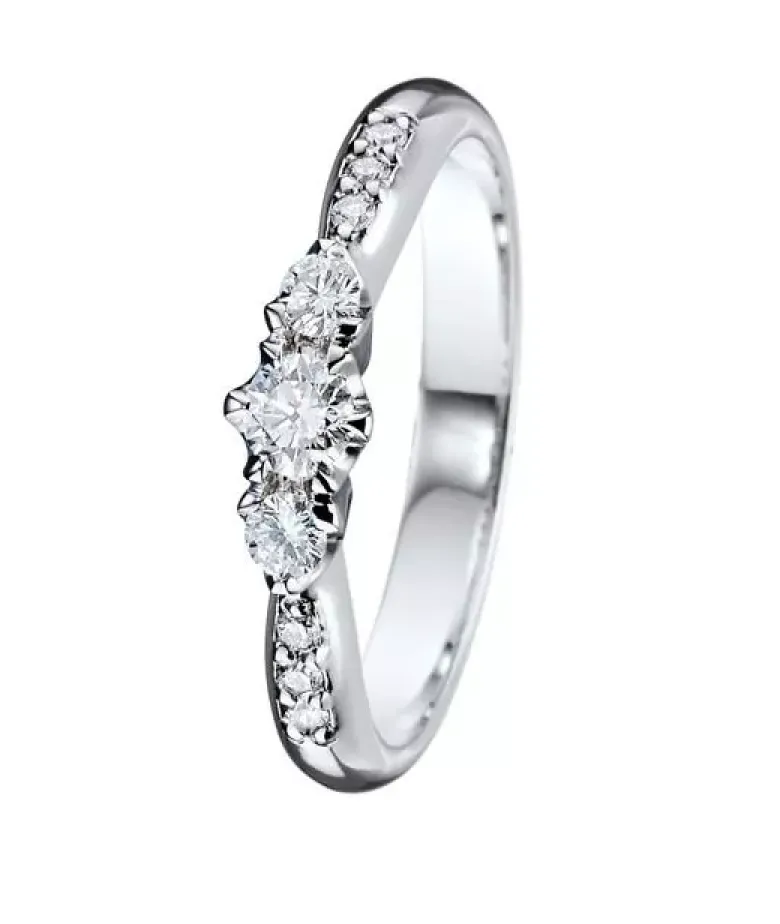 Kohinoor Helene timanttisormus valkokulta 033-235V-22