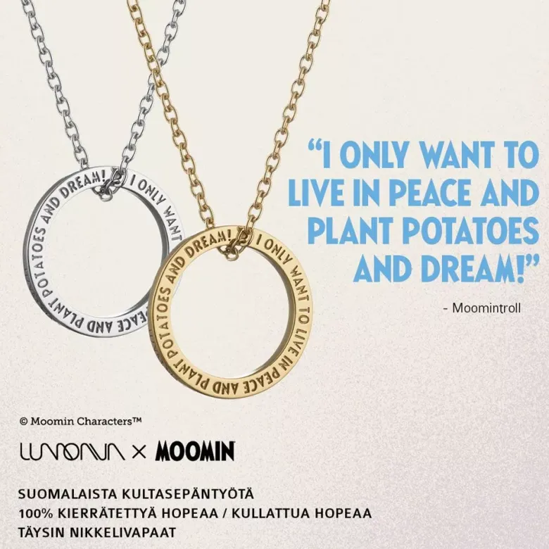 Lumoava Muumipeikko hopeakaulaketju MO561810000