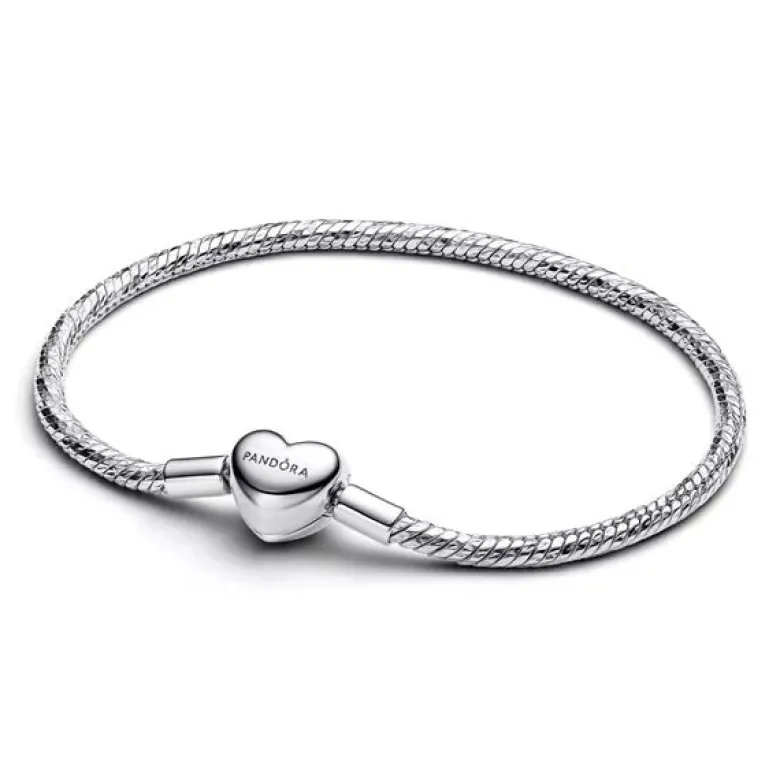 Pandora Heart Clasp Faceted hopearanneketju/koru 594236C00