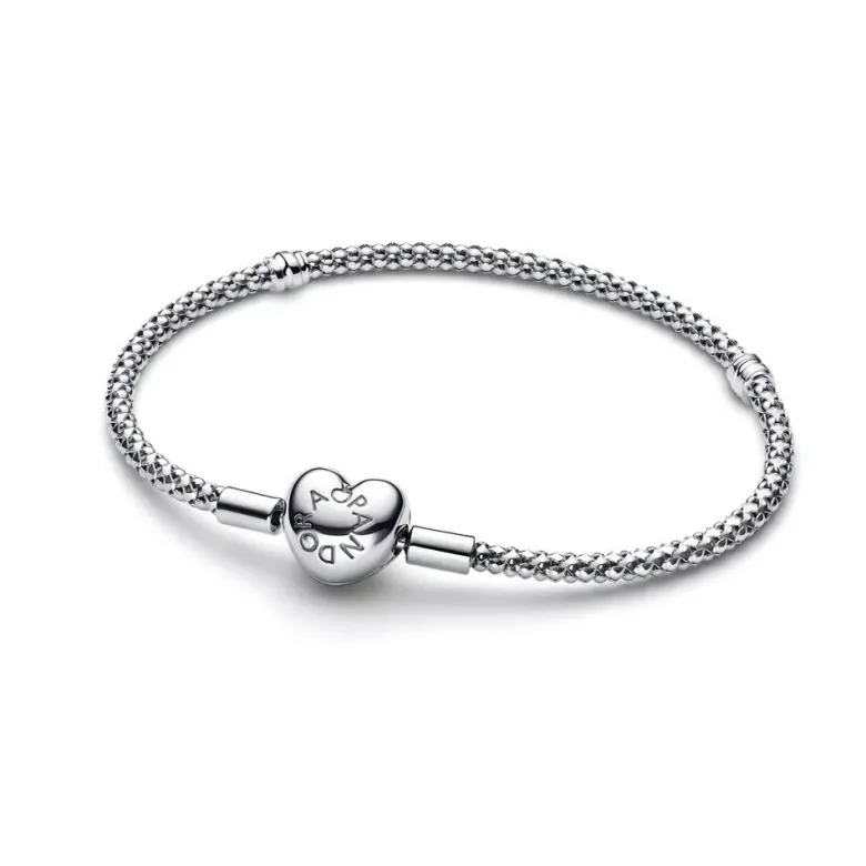 Pandora Heart Clasp Studded hopearanneketju/koru 593853C00