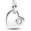 Pandora June Engravable Heart White Stone Dangle Charm hopeariipus 794295C06