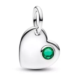 Pandora May Engravable Heart Green Stone Dangle Charm hopeariipus 794295C05