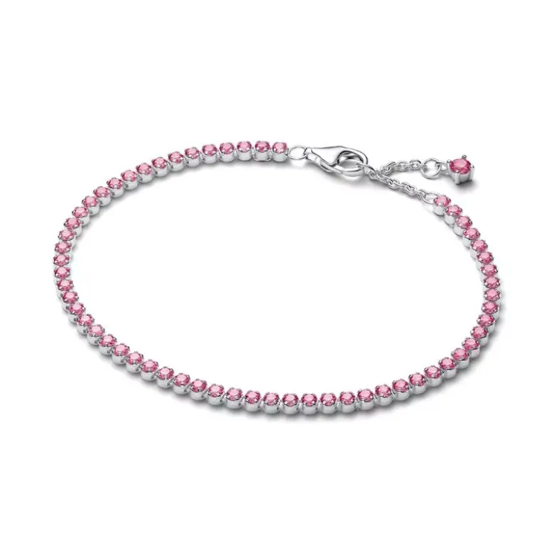 Pandora Pink Small Tennis hopearanneketju/koru 593927C02