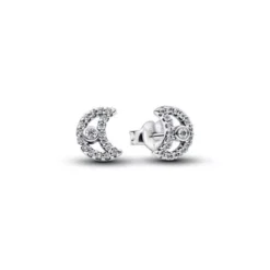 Pandora Sparkling Moon hopeakorvakorut 294257C01