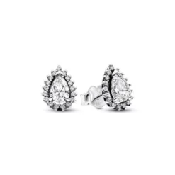 Pandora Sparkling Pear Halo hopeakorvakorut 292834C01
