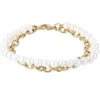 Steel Plus Pearl teräsrannekoru BSS905 GP SS CHAIN WHITE
