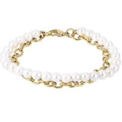Steel Plus Pearl teräsrannekoru BSS905 GP SS CHAIN WHITE